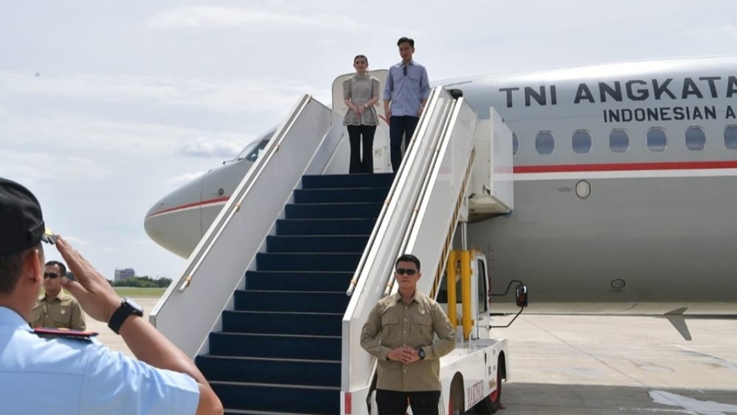 Gibran Tiba di IKN Naik Pesawat TNI AU, Mendarat Mulus Bandara Nusantara
