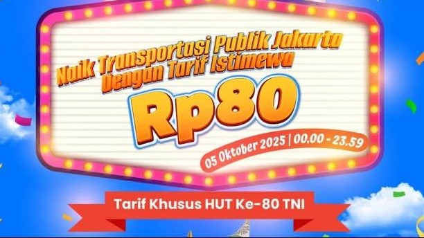 Tarif Transportasi Umum Rp80 Sambut HUT Ke-80 TNI Mulai 5 Oktober 2025