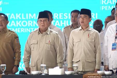 Prabowo Didampingi Gibran Hadiri Rakornas Pemerintah Daerah 2026