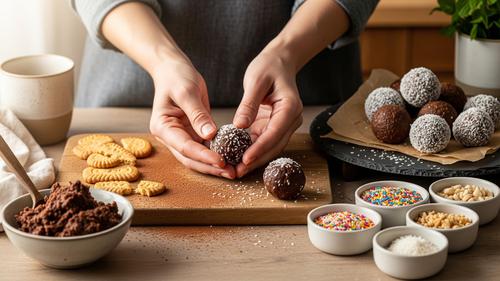 Cara Membuat Bola Cokelat dari Kue Kering Sisa Lebaran Tanpa Oven