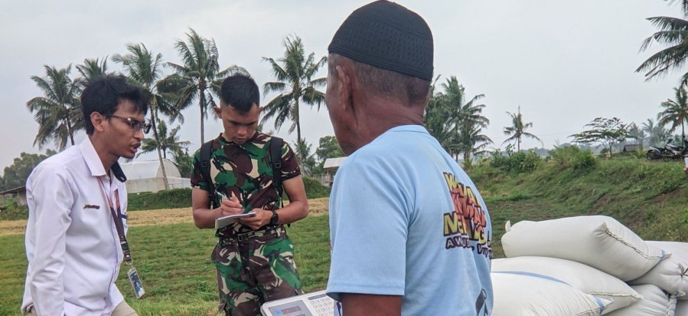 Serapan Gabah Petani Di Banyumas Melalui Kolaborasi Bulog dan Yonif TP 838