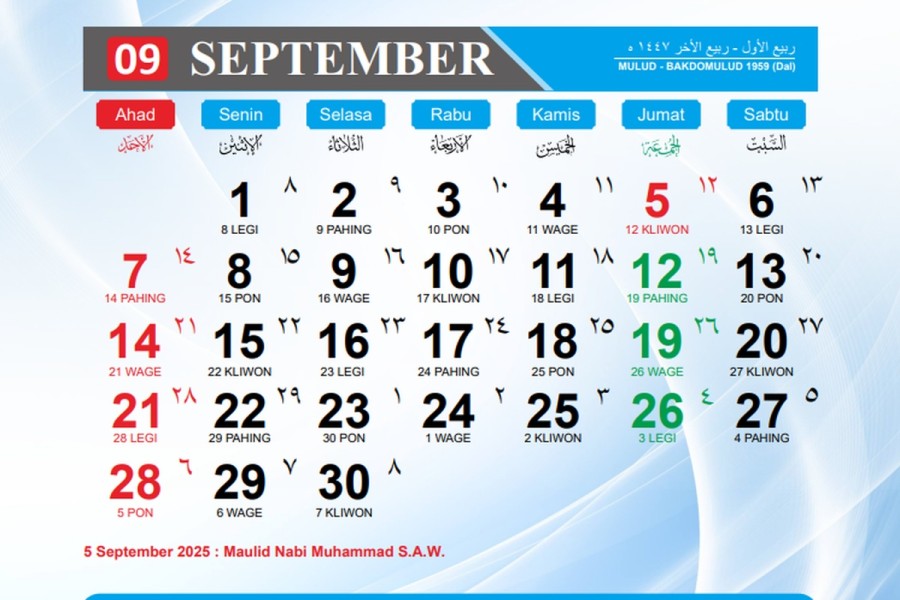 5 September 2025: Long Weekend Maulid Nabi