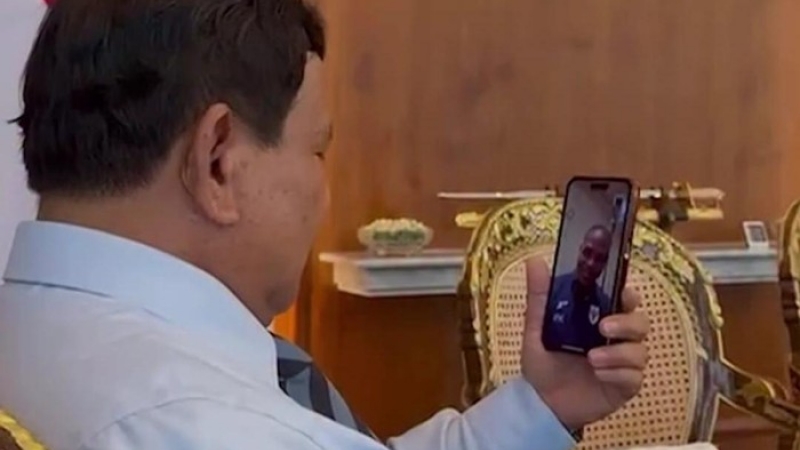 Prabowo Beri Semangat Timnas Lewat Video Call Jelang Lawan Arab Saudi
