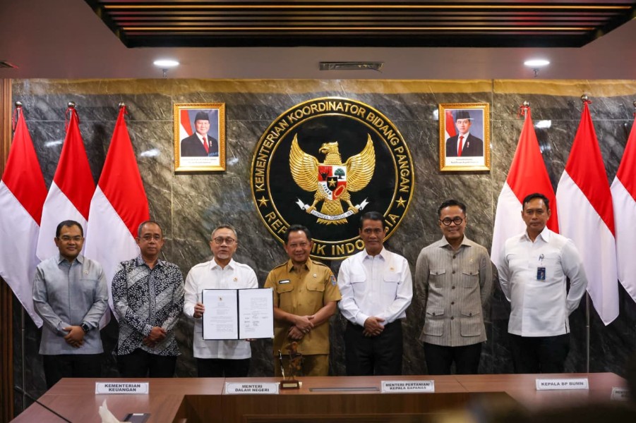Mendagri Teken SKB Percepat Infrastruktur Pascapanen Tingkat Nasional