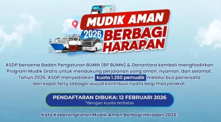 BUMN ASDP Hadirkan Program Mudik Aman Berbagi Harapan pada Lebaran 2026