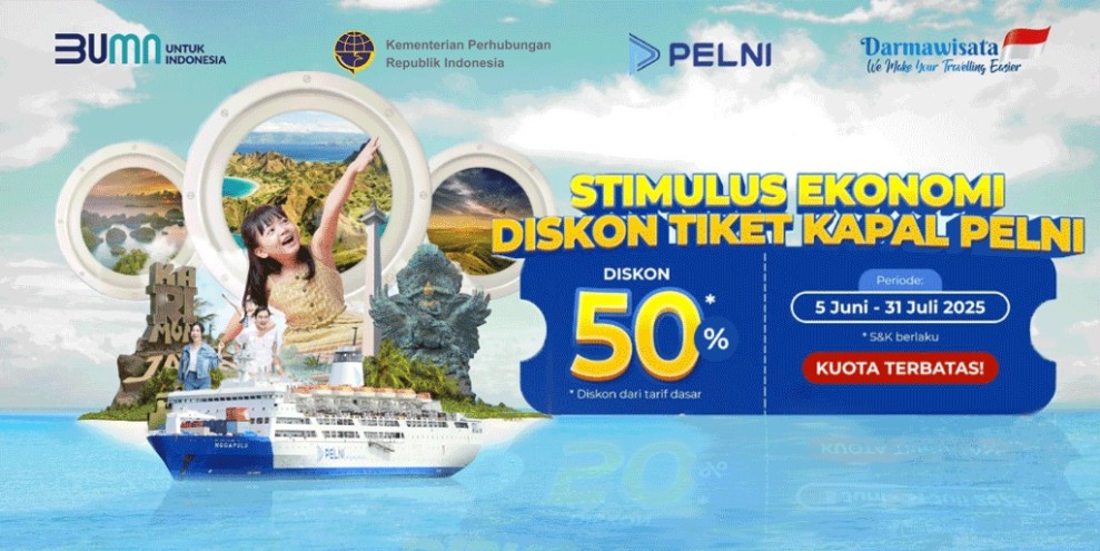 Tiket Kapal Pelni Diskon 50 Persen Selama Libur Sekolah Juni Sampai Juli 2025, Yuk Manfaatkan!