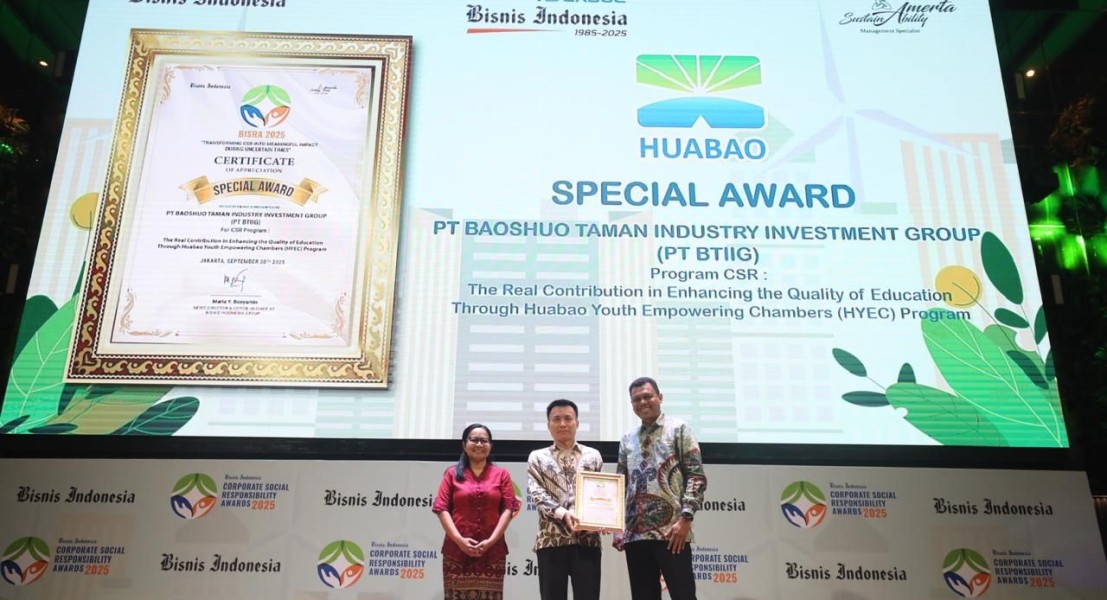 Huabao Indonesia Dapat Penghargaan CSR Berkat Dukungan Infrastruktur Morowali
