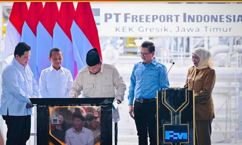 Presiden Prabowo Resmikan Pabrik Pemurnian Logam Mulia PT Freeport Indonesia, Dorong Kemandirian Industri Pertambangan