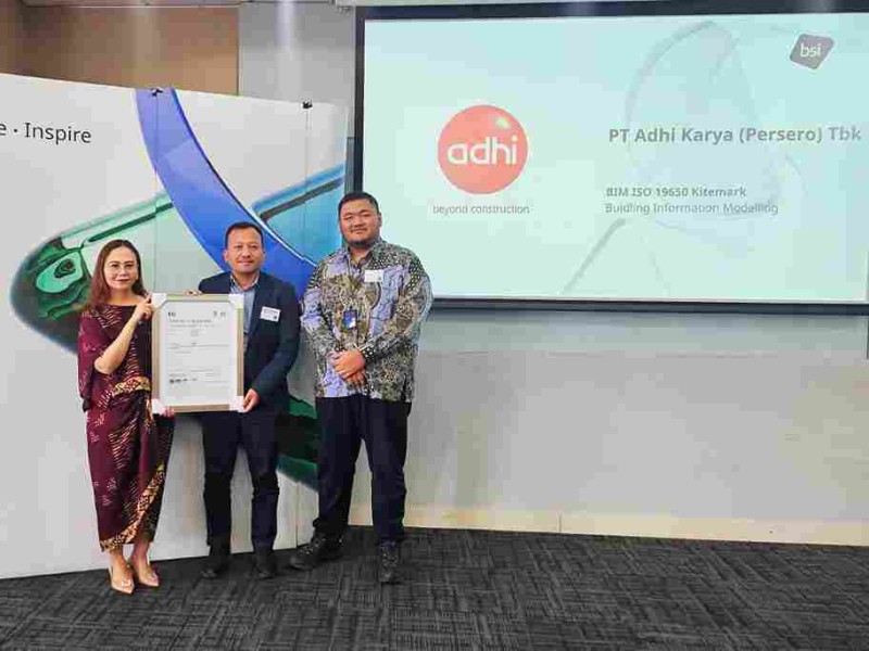Konsisten Terapkan BIM Berstandar Global, ADHI Karya Kembali Raih Sertifikasi ISO 19650 Kitemark