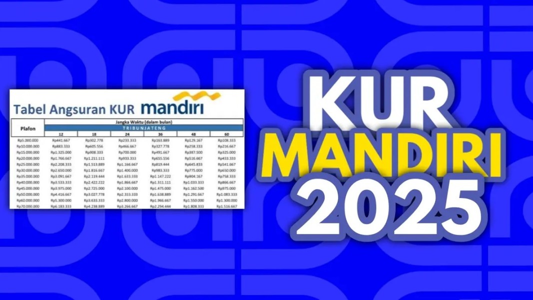 Tabel Angsuran KUR Mandiri 2025: Plafon Pinjaman Rp100 Juta, Tenor 60 Bulan, Bunga 6 persen per Tahun