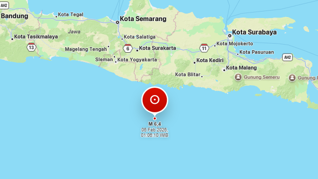Gempa Megathrust Pacitan Magnitudo 6,4 Dini Hari Tidak Berpotensi Tsunami Menurut BMKG
