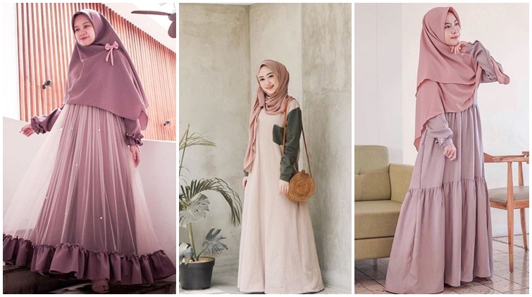 8 Model Gamis Fashionable untuk Samarkan Perut