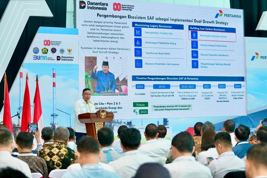 Pertamina Luncurkan Penerbangan Perdana Sustainable Aviation Fuel Berbahan Baku Minyak Jelantah