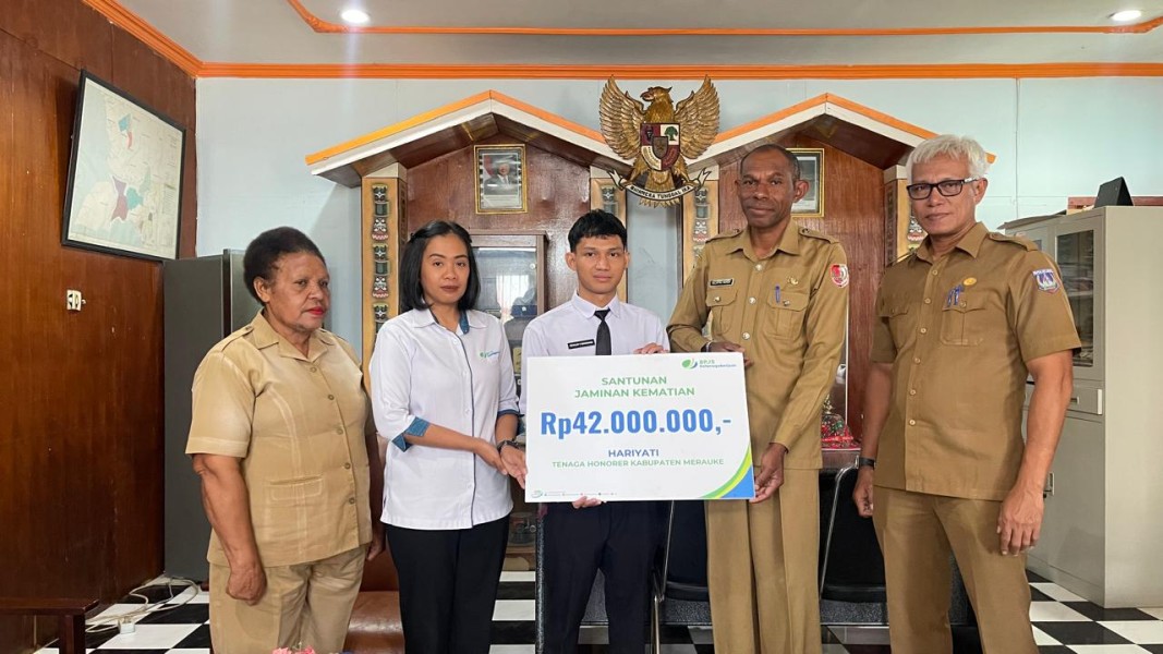 BPJS Ketenagakerjaan Merauke Cairkan Santunan Empat Puluh Dua Juta Bagi Tenaga Honorer