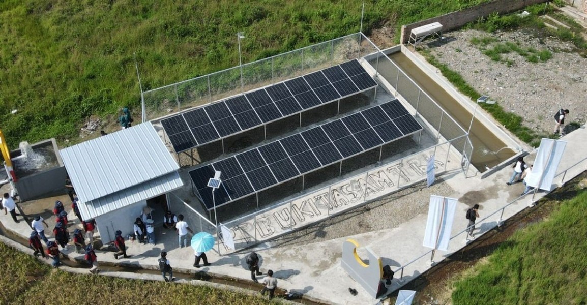 PLTS Irigasi PT Bukit Asam Dongkrak Produktivitas Petani Muara Enim