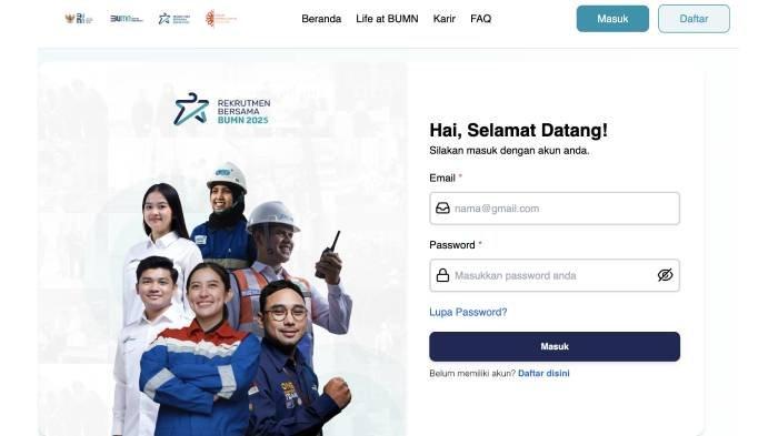 Pendaftaran Akun Rekrutmen Bersama BUMN 2025 Ditutup Hari Ini, Pelamar Diimbau Segera Lengkapi Dokumen dan Pilih Posisi
