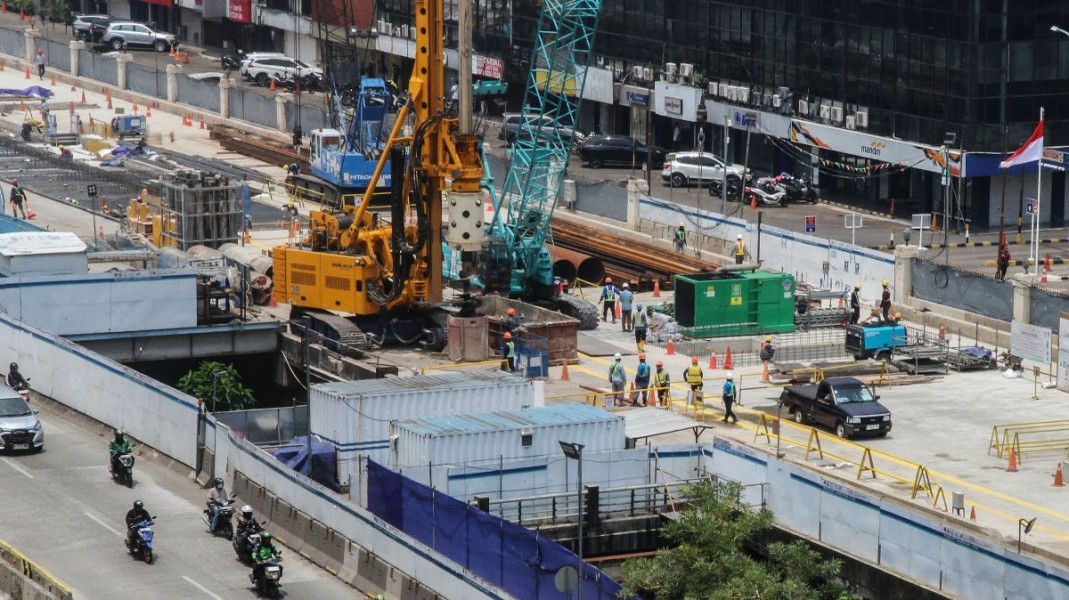 Hutama Karya Bangun MRT Bawah Tanah Glodok Kota Jakarta