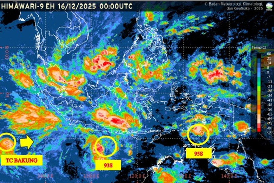 BMKG Pantau Tiga Bibit Siklon Tropis Aktif Picu Hujan Lebat Sejumlah Wilayah