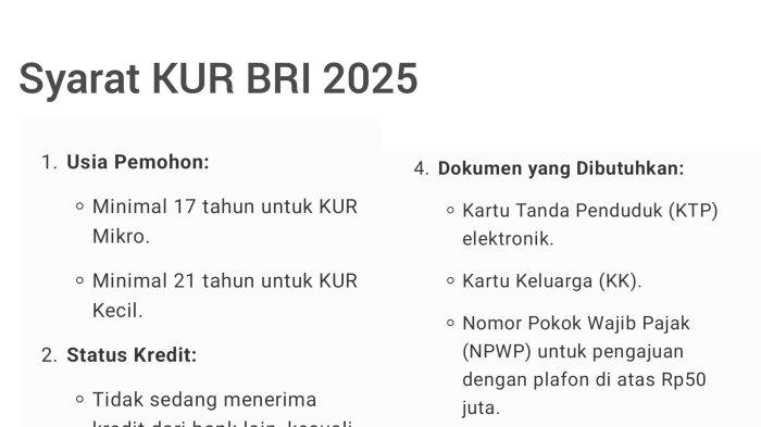 Peluang Emas: Syarat dan Cara Pengajuan KUR BRI 2025 untuk Pinjaman Rp 10 Juta hingga Rp 100 Juta