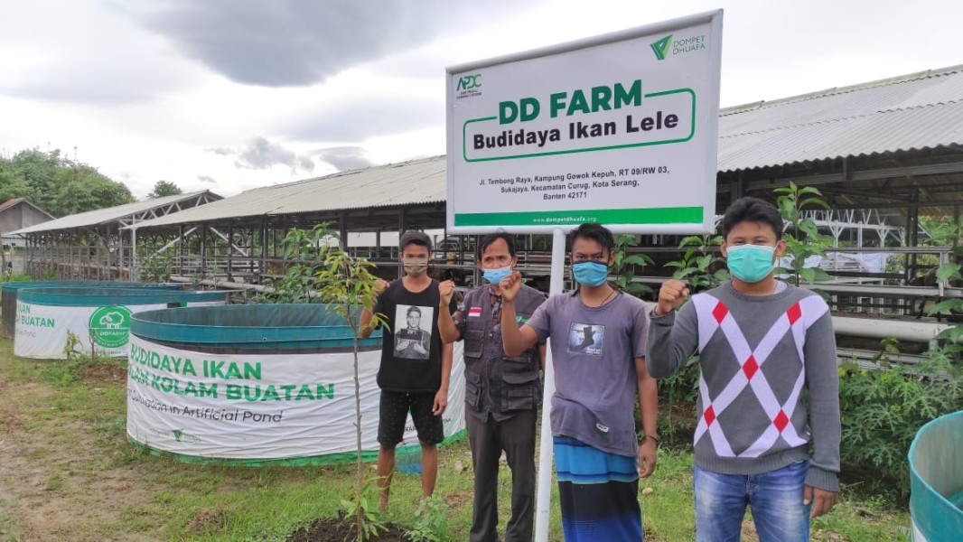 Panen Perdana Ikan Lele dari Program Wakaf Investasi Dompet Dhuafa di Bogor