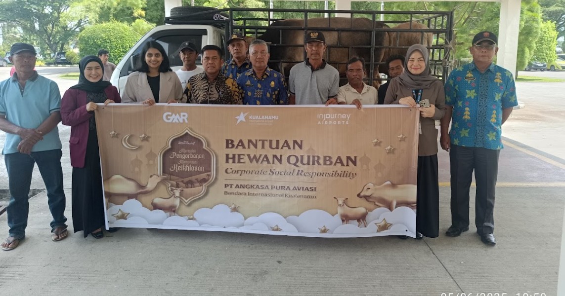 Pemkab Pantai Labu Terima Bantuan Hewan Kurban dari PT Angkasa Pura Aviasi, Bentuk Sinergi dalam Momen Iduladha