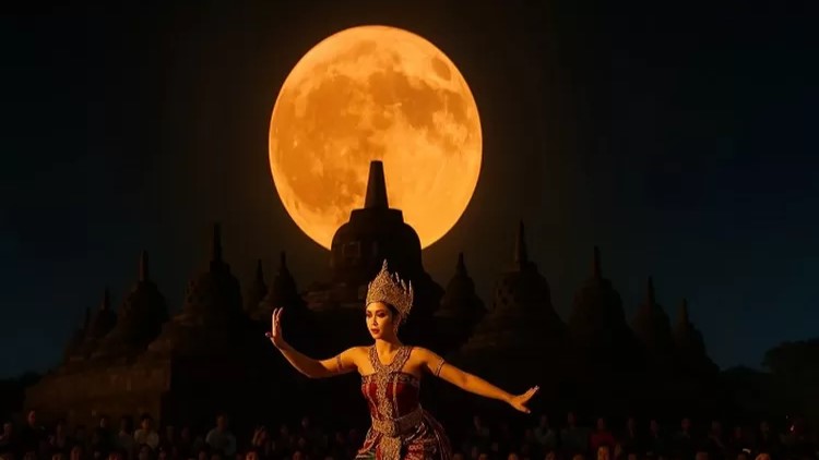 Borobudur Moon Jadi Simbol Harmoni Budaya di Bawah Cahaya Purnama