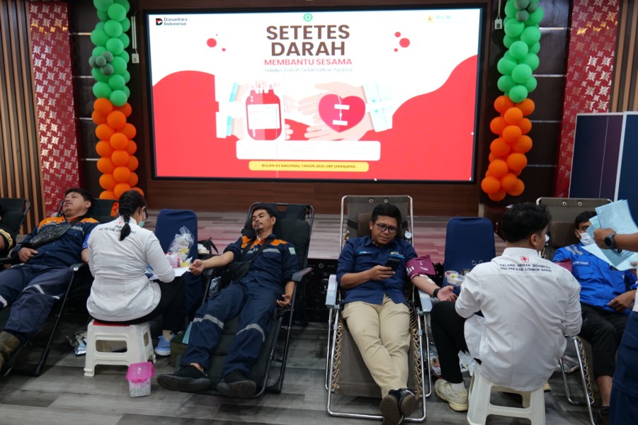 Aksi Nyata Kepedulian Sosial PLN IP UBP Jeranjang Melalui Donor Darah Untuk Masyarakat Di Bulan K3 Nasional 2026