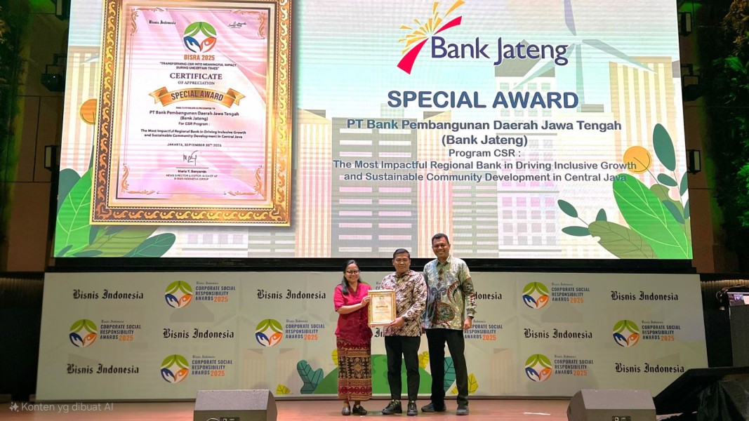 Inklusif dan Berdampak, Bank Jateng Sabet Special Award BISRA 2025 Berkat Program CSR yang Perkuat Pembangunan Daerah