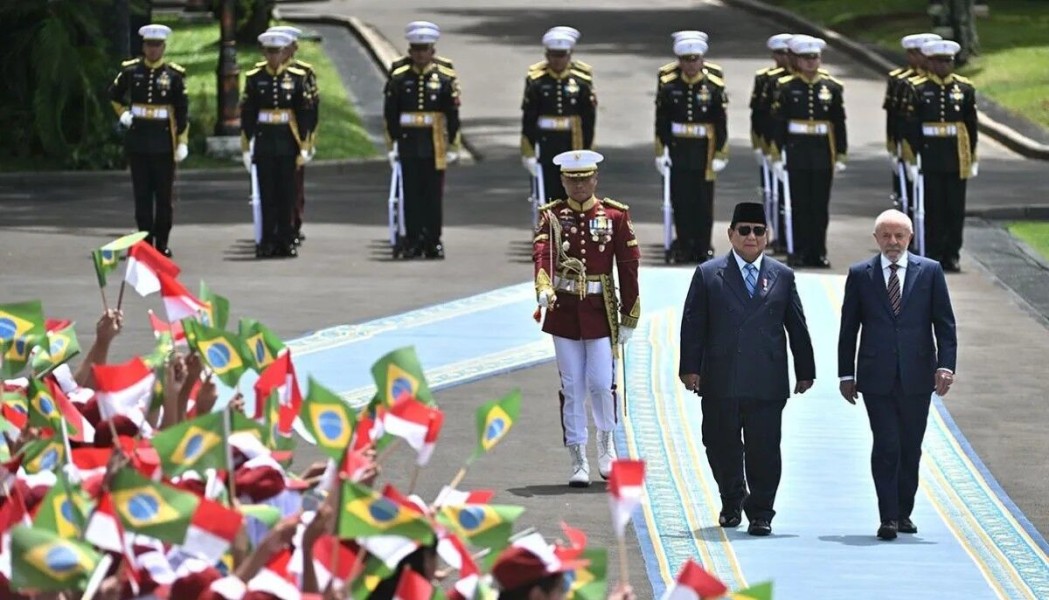 Presiden Prabowo Sambut Hangat Presiden Brasil di Istana Merdeka