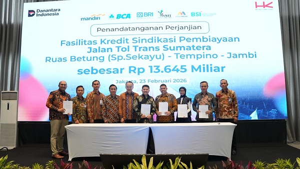 Hutama Karya Raih Kredit Sindikasi Rp13,6 Triliun Untuk Tol Betung Tempino Jambi