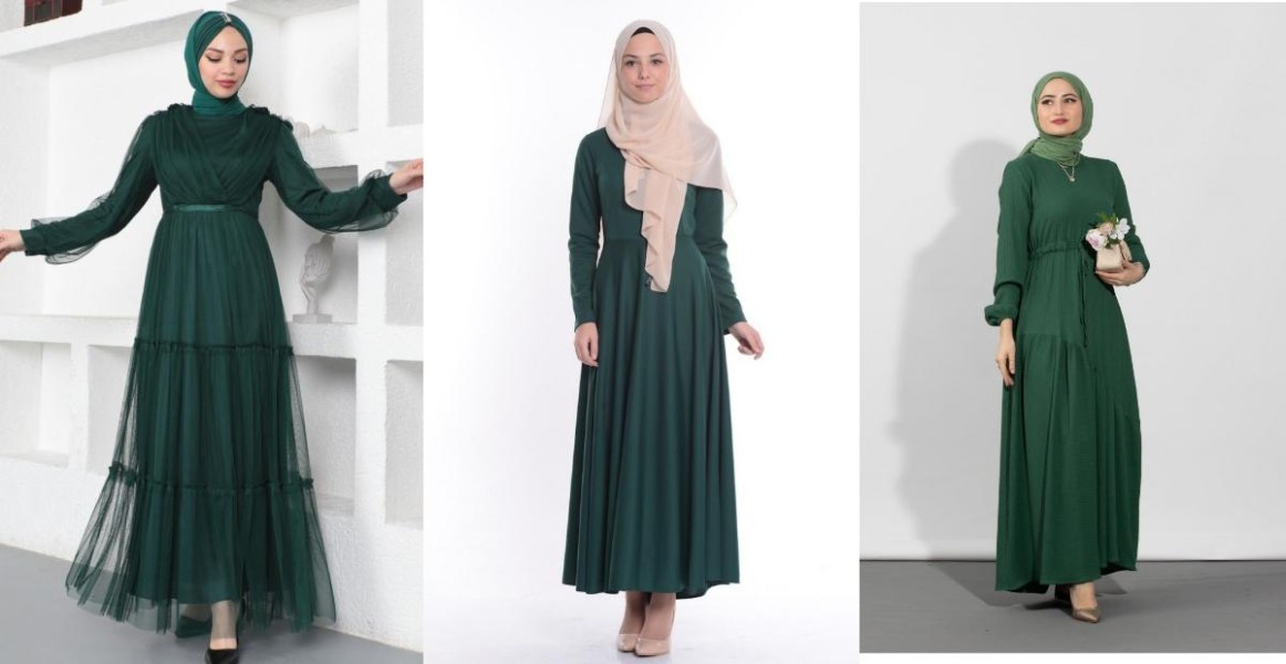 7 Inspirasi Gamis Emerald Cocok Dengan Jilbab Warna Apa