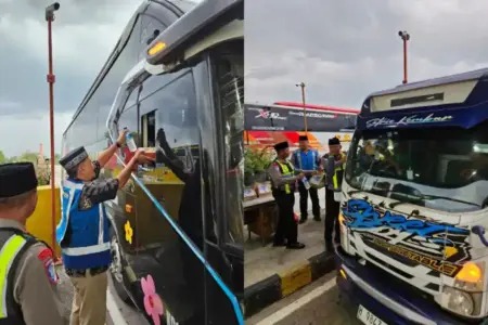 Jasa Marga Dan PJR Bagikan Takjil Gratis Sambil Kampanye Keselamatan Di Tol Madiun