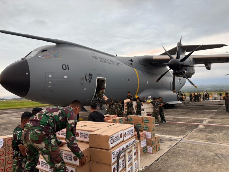 TNI AU Maksimalkan Pesawat Angkut A400M Distribusi Logistik Bencana Aceh