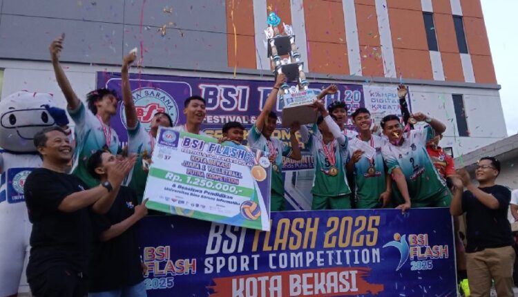 Tim Voli Putra SMK Nurul Azhar Raih Juara 1 dalam BSI Flash 2025 Volleyball Competition
