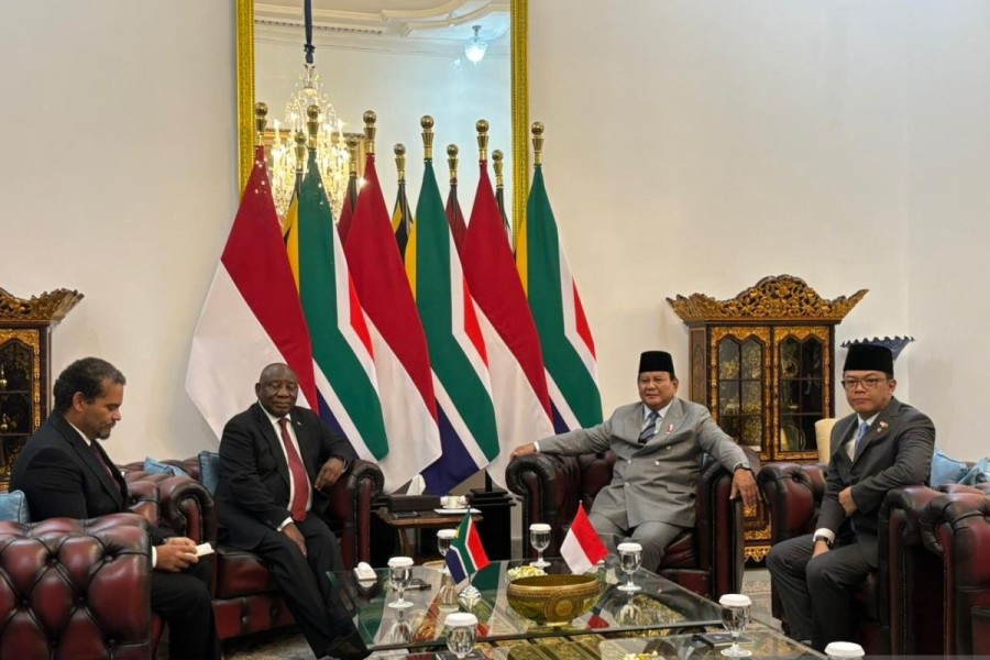 Presiden Ramaphosa Disambut Upacara Kenegaraan di Istana Merdeka Jakarta