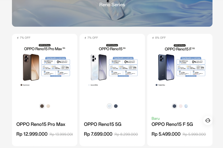 Promo Diskon dan Harga Terbaru HP OPPO Reno 15 Series Hari Ini, 30 Januari 2026