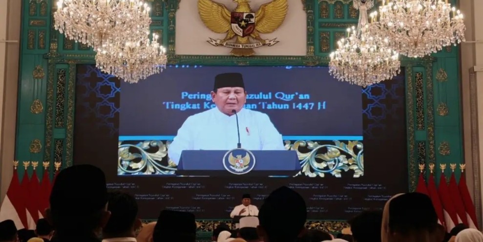 Prabowo Tegaskan Kekuasaan Bersumber Dari Tuhan Saat Nuzulul Quran Nasional