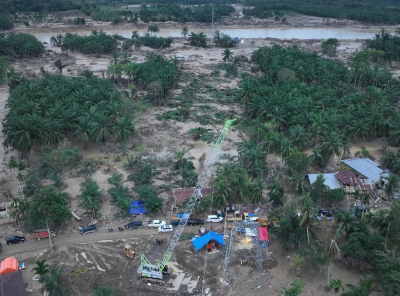 Crane Disulap Jadi Tower Darurat, PLN Terus Fokus Pulihkan Menyeluruh Listrik Aceh