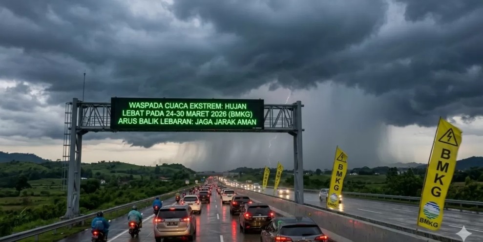 BMKG Peringatkan Hujan Lebat Saat Arus Balik Lebaran Sepekan Mendatang Berpotensi Ganggu Perjalanan