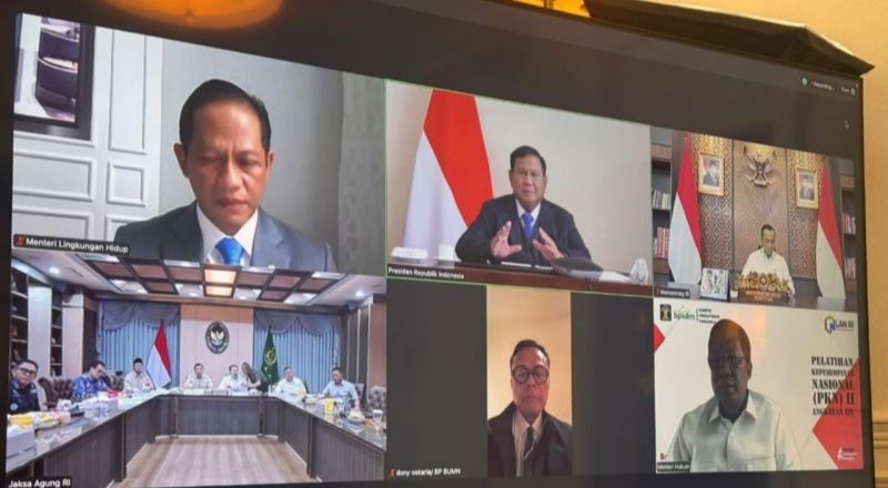 Meski di London, Prabowo Pimpin Rapat Virtual Bahas Perkembangan Satgas PKH