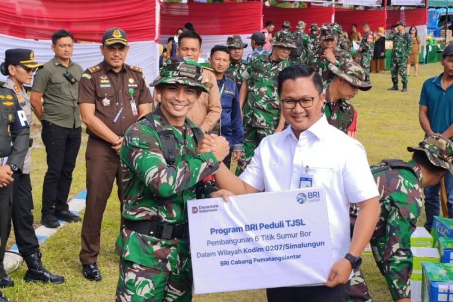 BRI Peduli Lewat TJSL Bangun Sumur Bor Di Program TMMD Simalungun