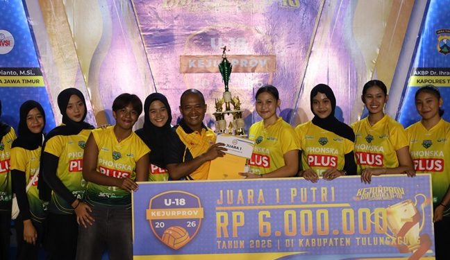 Final Kejurprov Bola Voli U-18 Se-Jawa Timur di Tulungagung Berlangsung Meriah
