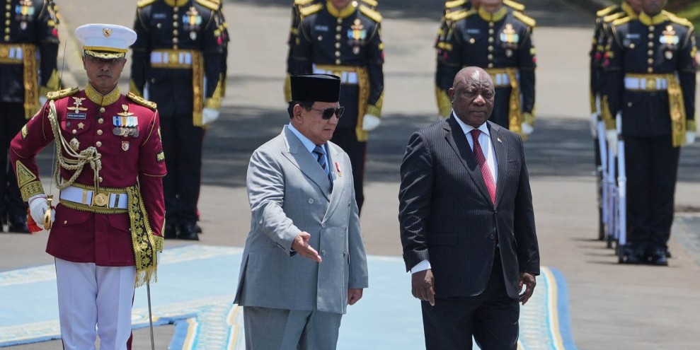 Prabowo Sambut Presiden Afrika Selatan dengan Upacara Meriah