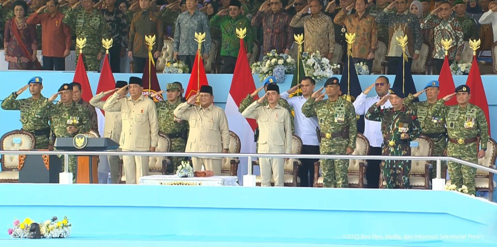 Peringatan HUT TNI ke-80, Prabowo Subianto Apresiasi Kinerja Prajurit