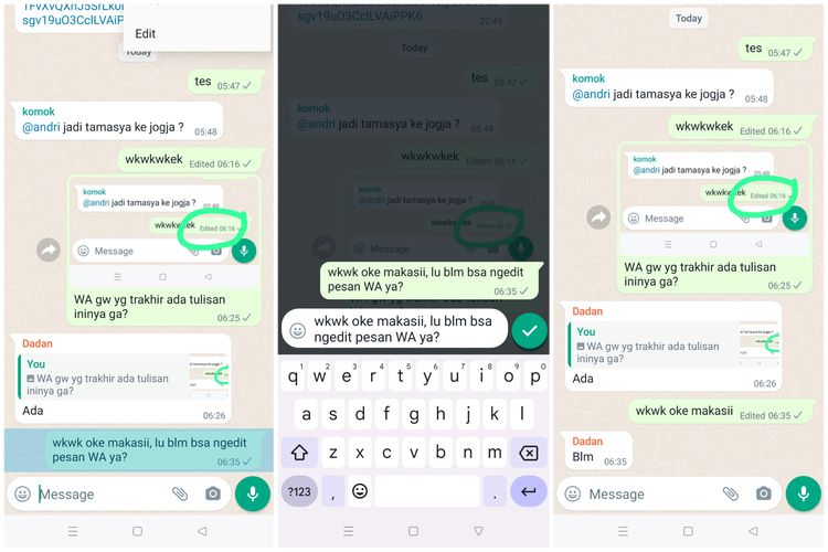 WhatsApp Kini Bisa Edit Pesan Terkirim