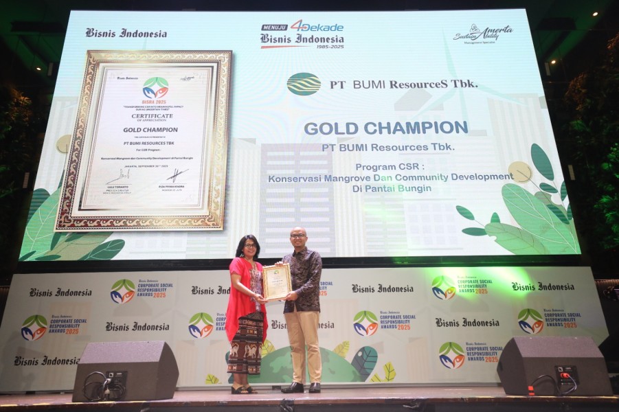 BUMI Sabet Penghargaan Emas BISRA 2025 Lewat Program CSR Lingkungan