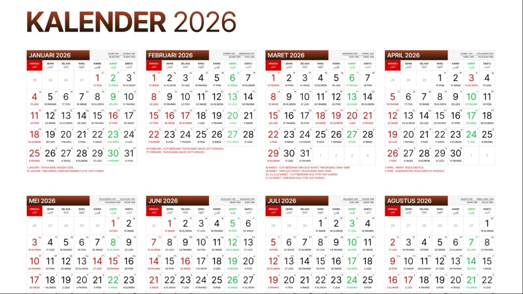 Jadwal Cuti Bersama Lebaran Serta Libur Sekolah Puasa Tahun 2026 Lengkap
