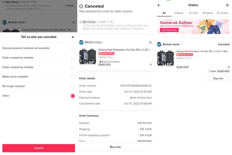 Cara Membatalkan Pesanan di Tiktok Shop Dijamin Anti Gagal